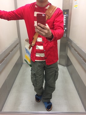 カーディガン ボレロを使った 赤ボーダー のメンズ人気ファッションコーディネート Wear カーディガン ボレロを使った 赤ボーダー のメンズ人気ファッションコーディネート Wear