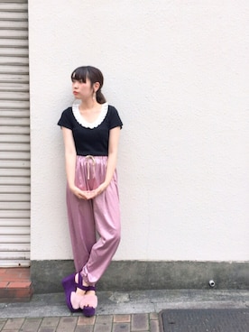 「7月WEAR夏のサンダル祭り」｜ハラグチリナさん（レディース・157cm）の夏コーディネート