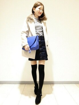「Heather（ヘザー）のアイテム（その他アウター）」を使った、Heather横浜ジョイナス店　STAFF2さん（レディース・163cm）の冬コーディネート