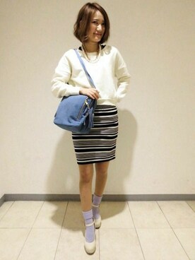 Heather横浜ジョイナス店　STAFF2さんの「カットペンシルスカート　537957」を使ったコーディネート