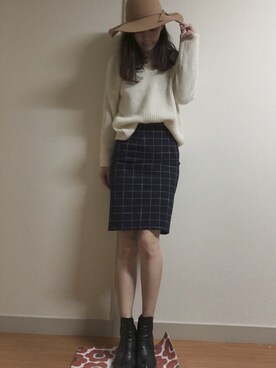 「GU（ジーユー）のアイテム（トップス、ホワイト系）」を使った、megさん（レディース・167cm）の秋コーディネート