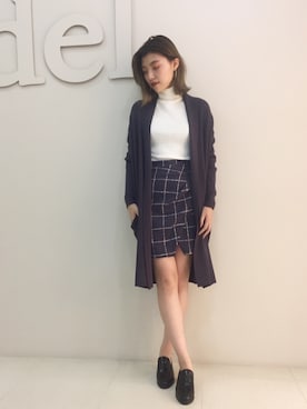 「スナイデル」｜「アイテム（その他アウター）」を使った、moe yoshidaさん（レディース・168cm）の冬コーディネート
