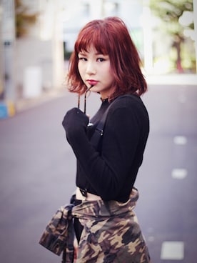 「model」｜あいちょりさん（レディース・163cm）の冬コーディネート