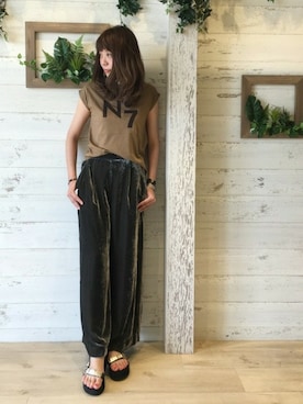 「FRAMeWORK（フレームワーク）のアイテム（サンダル）」を使った、sari_iさん（レディース・167cm）の夏コーディネート