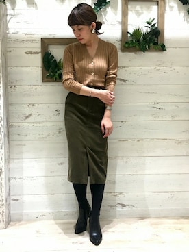 「FRAMeWORK（フレームワーク）のアイテム（スカート）」を使った、sari_iさん（レディース・167cm）の冬コーディネート