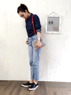 「テーパードデニム」｜miimaさん（レディース・162cm）の夏コーディネート