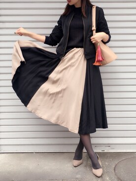 「リブニット」｜miimaさん（レディース・162cm）の秋コーディネート