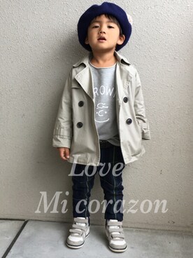 「ZARA KIDS」｜「アイテム（トレンチコート）」を使った、Love☻~mi corazón~さん（キッズ・100cm）の秋コーディネート