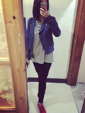 「ESTACOT（エスタコット）のアイテム」を使った、啾啾妹さん（レディース・158cm）の春コーディネート