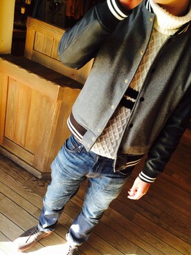 「Another Edition（アナザーエディション）のアイテム（帽子）」を使った、日さん（メンズ・178cm）の冬コーディネート