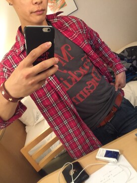 「M（エム）のアイテム（アクセサリー）」を使った、TAKUYA さん（メンズ・165cm）の秋コーディネート
