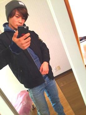 「M（エム）のアイテム（財布/小物）」を使った、TAKUYA さん（メンズ・165cm）の冬コーディネート