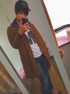「M（エム）のアイテム（アクセサリー）」を使った、TAKUYA さん（メンズ・165cm）の春コーディネート