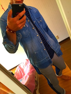 「M（エム）のアイテム（アクセサリー）」を使った、TAKUYA さん（メンズ・165cm）の春コーディネート