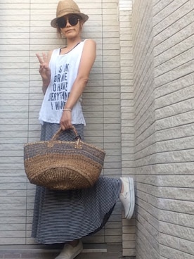 「LANI（ラニ）のアイテム」を使った、MAMIさん（レディース・161cm）の夏コーディネート
