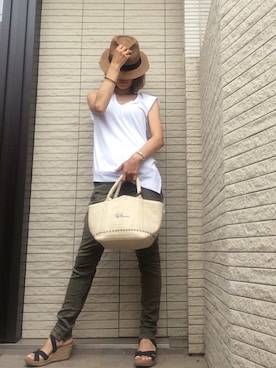 「BLANK　（ブランク）のアイテム」を使った、MAMIさん（レディース・161cm）の夏コーディネート