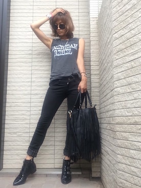 「Chaser（チェイサー）のアイテム」を使った、MAMIさん（レディース・161cm）の夏コーディネート