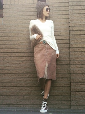 「Another Edition」｜「アイテム（ニットキャップ/ビーニー）」を使った、MAMIさん（レディース・161cm）の秋コーディネート