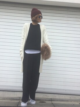 「Marilyn Moon（マリリンムーン）のアイテム」を使った、MAMIさん（レディース・161cm）の冬コーディネート