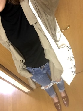 「TODAYFUL（トゥデイフル）のVintageトートバッグ（トートバッグ）」を使った、Honamiさん（レディース・148cm）の春コーディネート