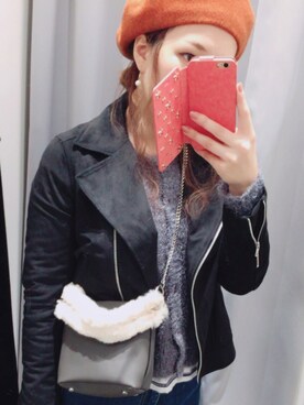 「KBF+」｜「アイテム（ライダースジャケット）」を使った、しーさん（レディース・164cm）の秋コーディネート