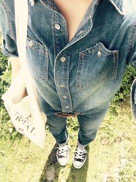 「TODAYFUL（トゥデイフル）のVintageトートバッグ（トートバッグ）」を使った、kyokoさん（レディース・153cm）の秋コーディネート