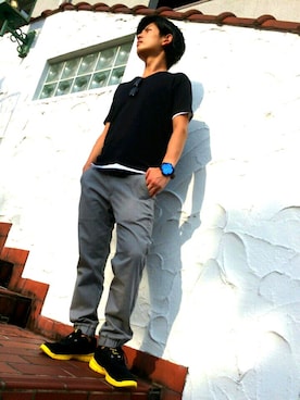 「アイテム（アナログ腕時計）」を使った、善隆さん（メンズ・168cm）の夏コーディネート