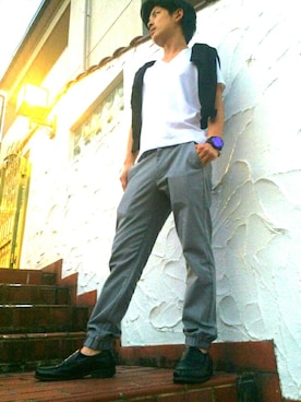 「ジョガーパンツ」｜善隆さん（メンズ・168cm）の夏コーディネート