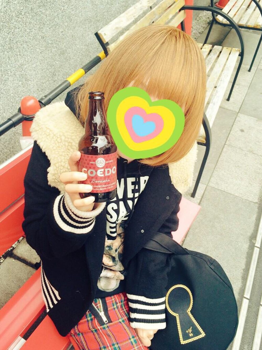 「パーカー、MILKBOY、franche lippee、フランシュリッペ、タータンチェック」｜「MILKBOYのアイテム（パーカー、ブラック系）」を使った、Nさん（レディース・148cm）の春コーディネートの1枚目の写真