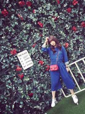 「アイテム（つなぎ/オールインワン）」を使った、lyjyeyeyeさん（レディース・161cm・20代）の春コーディネート