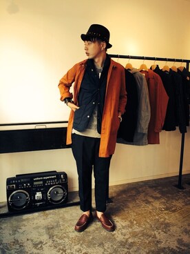 「STILL BY HAND（スティルバイハンド）のアイテム（その他アウター）」を使った、ogu-junさん（メンズ・177cm）の春コーディネート