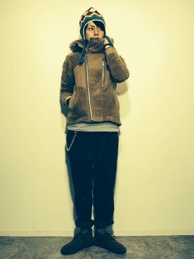 「WHIZLIMITED（ウィズリミテッド）のアイテム（その他アウター）」を使った、ogu-junさん（メンズ・177cm）の春コーディネート