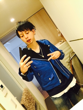 「WHIZLIMITED（ウィズリミテッド）のアイテム（ライダースジャケット）」を使った、ogu-junさん（メンズ・177cm）の秋コーディネート