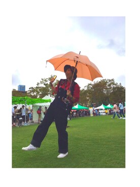 「雨」｜「アイテム（サロペット/オーバーオール）」を使った、ててさん（レディース・158cm）の秋コーディネート