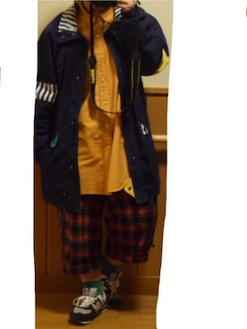 「ビッグシャツ」｜「アイテム（ブルゾン）」を使った、yumaさん（レディース・151cm）の冬コーディネート