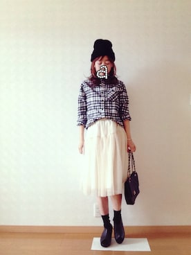 「HERE'S（HERE'S）のアイテム（シューズ）」を使った、ay❤︎さん（レディース・154cm）の秋コーディネート