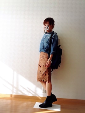 「cache cache（カシュ カシュ）のアイテム（バックパック/リュック）」を使った、ay❤︎さん（レディース・154cm）の秋コーディネート