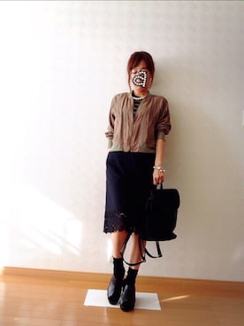 「HERE'S（HERE'S）のアイテム（シューズ）」を使った、ay❤︎さん（レディース・154cm）の秋コーディネート