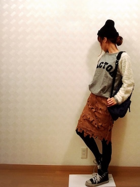 「cache cache（カシュ カシュ）のアイテム（バックパック/リュック）」を使った、ay❤︎さん（レディース・154cm）の冬コーディネート