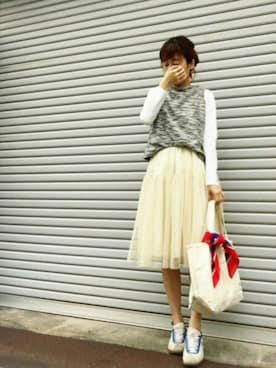 「バンダナ」｜「アイテム（セットアップ）」を使った、ay❤︎さん（レディース・154cm）の春コーディネート