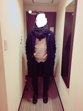 「Steven Alan（スティーブンアラン）のアイテム（チェスターコート）」を使った、m.k.Ⅱさん（メンズ・173cm）の冬コーディネート