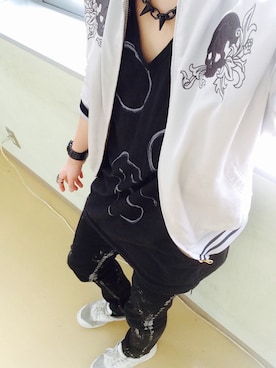 「ブリーチデニム」｜「アイテム（ブルゾン）」を使った、あーさーさん（メンズ・163cm）の秋コーディネート