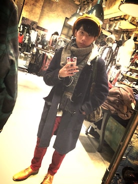 「BEAMS（ビームス）のアイテム（ダッフルコート）」を使った、Reiさん（メンズ・166cm）の冬コーディネート