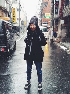 「初雪」｜安弟さん（レディース・162cm）の春コーディネート