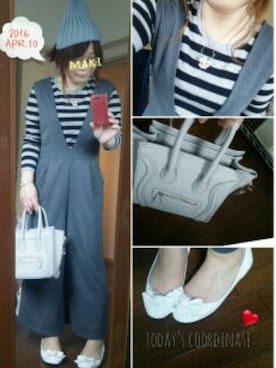 「アイテム（つなぎ/オールインワン、グレー系）」を使った、♡♡♡さん（レディース・158cm）の春コーディネート