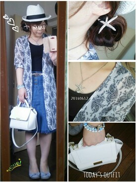 「リメイクデニム」｜「アイテム（ショルダーバッグ）」を使った、♡♡♡さん（レディース・158cm）の夏コーディネート