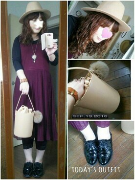 「Honeys（ハニーズ）のアイテム（ドレスシューズ）」を使った、♡♡♡さん（レディース・158cm）の秋コーディネート
