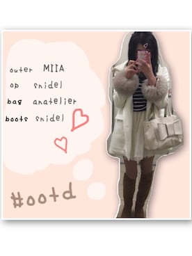 「snidel」｜「アイテム（ダウンジャケット/コート）」を使った、M a y uさん（レディース・163cm）の秋コーディネート