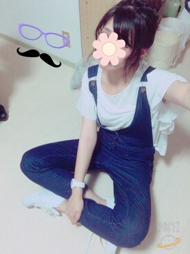 「ゆるカジ」｜「アイテム（オールインワン・サロペット）」を使った、M a y uさん（レディース・164cm）の夏コーディネート