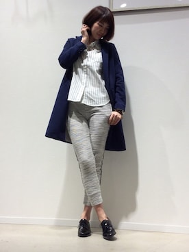 「AS KNOW AS PINKY（アズノゥアズピンキー）のアイテム（チェスターコート）」を使った、たけこ☺︎さん（レディース・175cm）の冬コーディネート